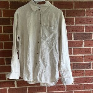 Athleta Men's Casual Linen Shirt - Cream